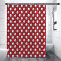 Red And White Volleyball Pattern Print Premium Shower Curtain