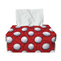 Red And White Volleyball Pattern Print Rectangle Tissue Box Cover