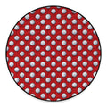 Red And White Volleyball Pattern Print Round Floor Mat