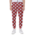 Red And White Volleyball Pattern Print Joggers