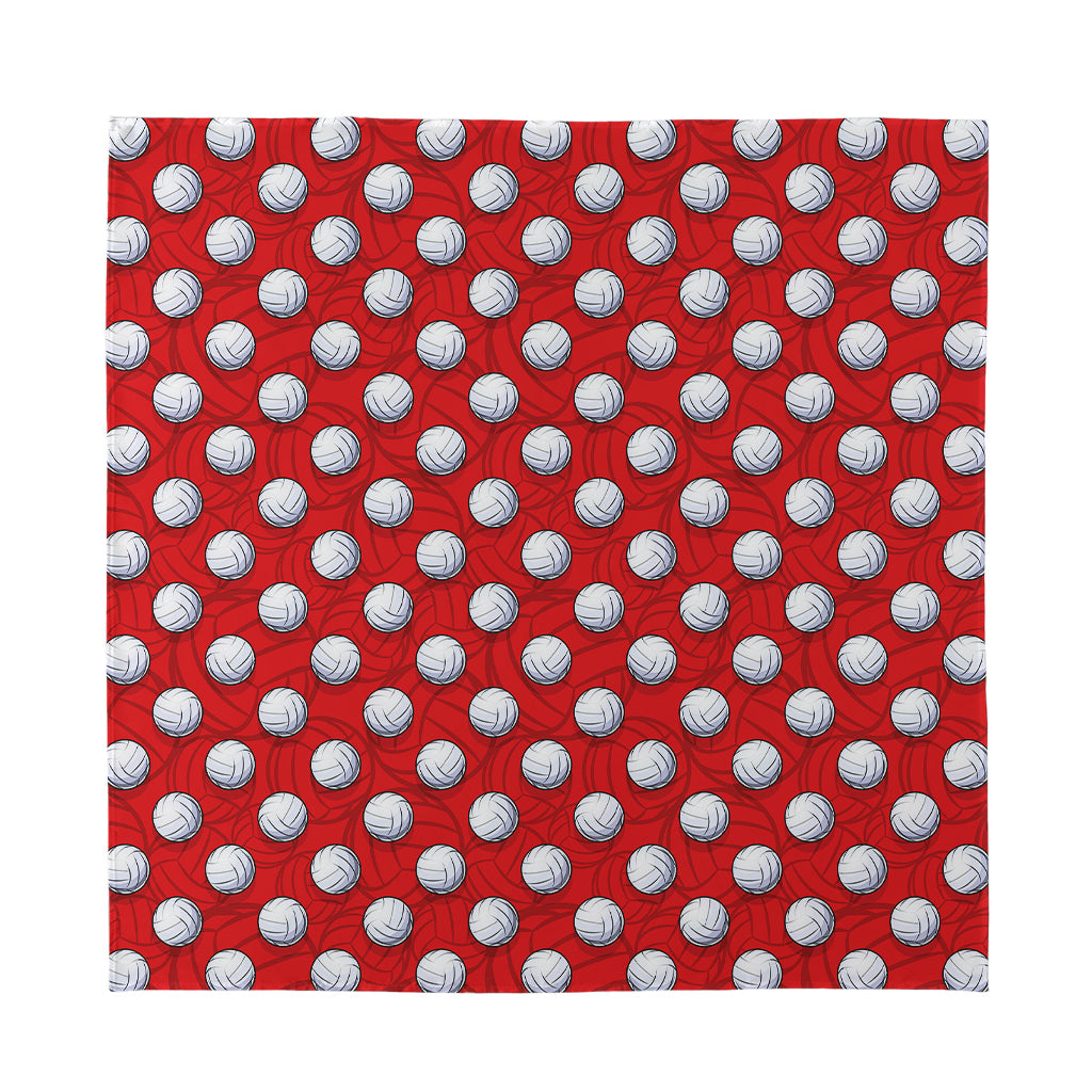 Red And White Volleyball Pattern Print Silk Bandana