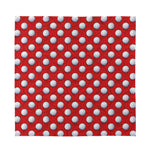 Red And White Volleyball Pattern Print Silk Bandana