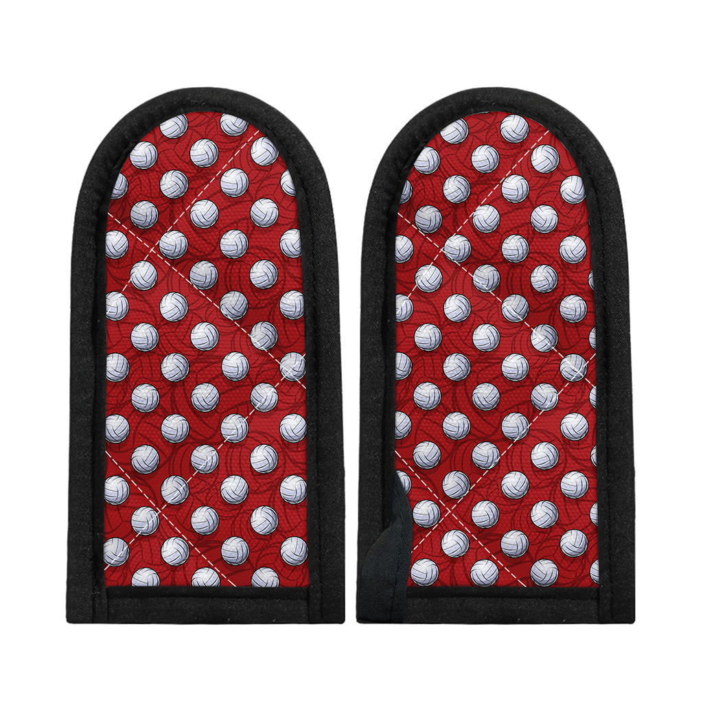 Red And White Volleyball Pattern Print Skillet Handle Cover