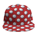 Red And White Volleyball Pattern Print Snapback Cap