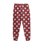 Red And White Volleyball Pattern Print Sweatpants