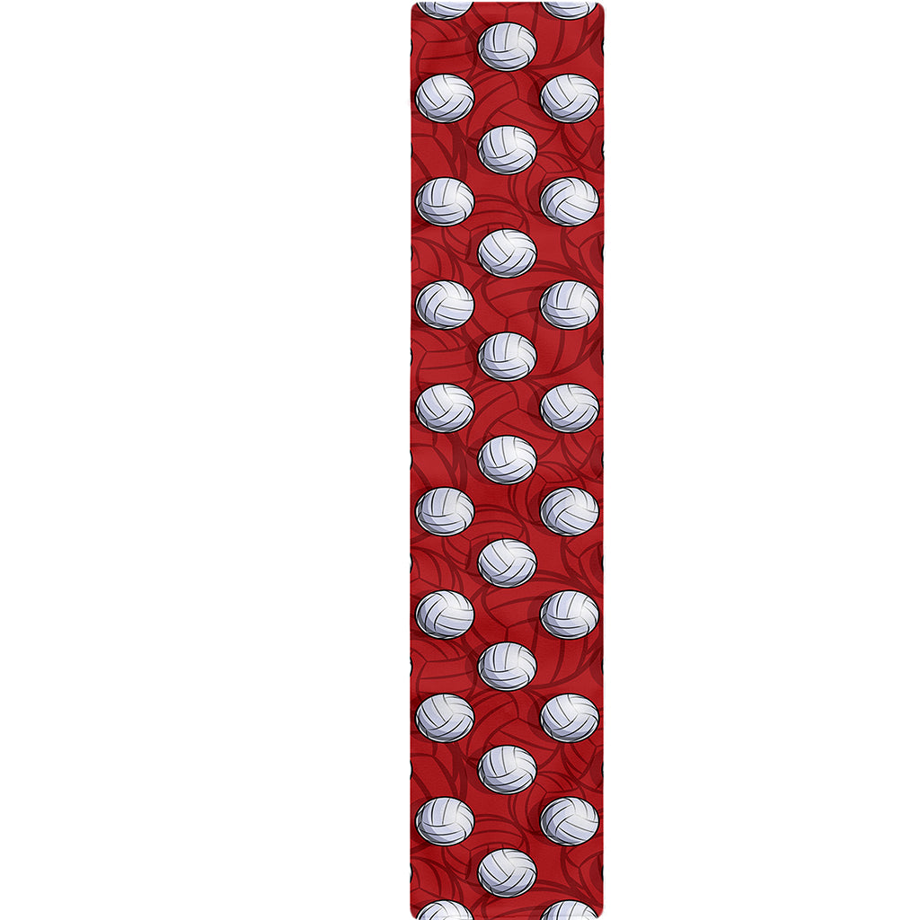 Red And White Volleyball Pattern Print Table Runner