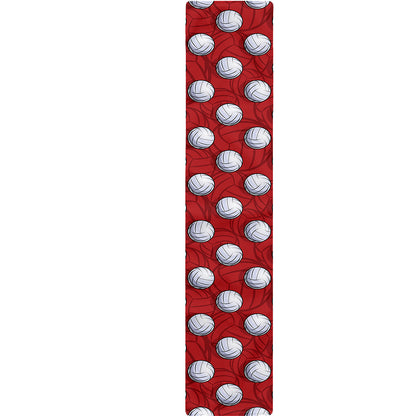 Red And White Volleyball Pattern Print Table Runner