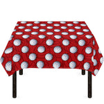 Red And White Volleyball Pattern Print Tablecloth
