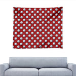Red And White Volleyball Pattern Print Tapestry