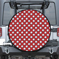 Red And White Volleyball Pattern Print Tire Cover