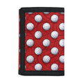 Red And White Volleyball Pattern Print Trifold Wallet