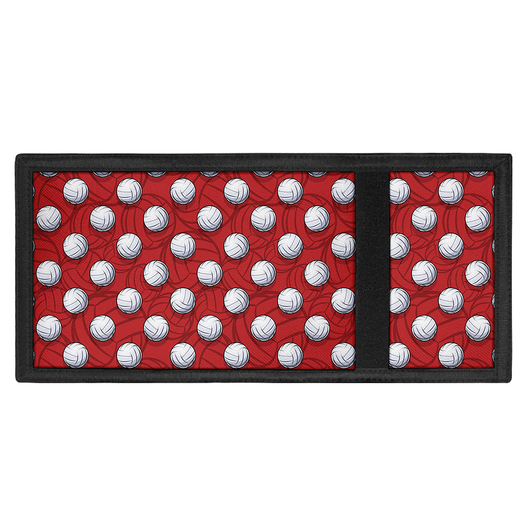 Red And White Volleyball Pattern Print Trifold Wallet