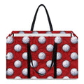 Red And White Volleyball Pattern Print Utility Tote Bag