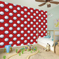 Red And White Volleyball Pattern Print Wall Sticker