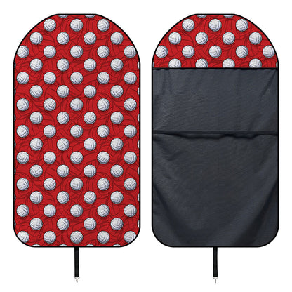 Red And White Volleyball Pattern Print Waterproof Car Seat Cover