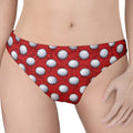 Red And White Volleyball Pattern Print Women's Thong