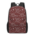Red And White Warli Tribal Print 17 Inch Backpack