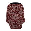 Red And White Warli Tribal Print Baby Seat Cover