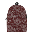 Red And White Warli Tribal Print School Backpack