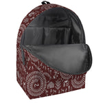Red And White Warli Tribal Print Backpack