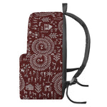 Red And White Warli Tribal Print Backpack