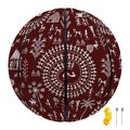 Red And White Warli Tribal Print Basketball