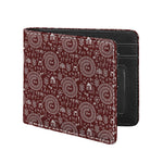 Red And White Warli Tribal Print Bifold Wallet