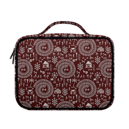 Red And White Warli Tribal Print Briefcase Bible Bag