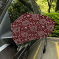 Red And White Warli Tribal Print Car Side Mirror Covers