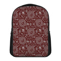 Red And White Warli Tribal Print Casual Backpack
