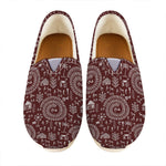 Red And White Warli Tribal Print Casual Shoes
