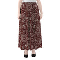Red And White Warli Tribal Print Chiffon Maxi Skirt