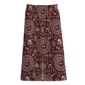 Red And White Warli Tribal Print Cotton Front Slit Maxi Skirt