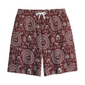 Red And White Warli Tribal Print Cotton Shorts