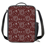 Red And White Warli Tribal Print Crossbody Lunch Bag