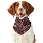 Red And White Warli Tribal Print Dog Bandana
