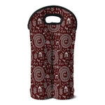 Red And White Warli Tribal Print Double Neoprene Wine Tote