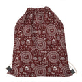 Red And White Warli Tribal Print Drawstring Bag