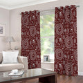 Red And White Warli Tribal Print Extra Wide Grommet Curtains