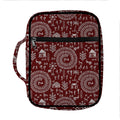 Red And White Warli Tribal Print Front Pocket Bible Bag