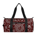 Red And White Warli Tribal Print Gym Bag