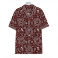 Red And White Warli Tribal Print Hawaiian Shirt