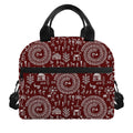 Red And White Warli Tribal Print Insulated Lunch Bag