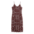 Red And White Warli Tribal Print Jersey Midi Cami Dress
