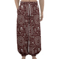 Red And White Warli Tribal Print Lantern Pants