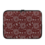Red And White Warli Tribal Print Laptop Sleeve