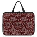 Red And White Warli Tribal Print Laptop Sleeve With Handle
