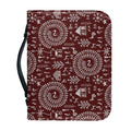 Red And White Warli Tribal Print Leather Bible Cover