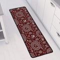 Red And White Warli Tribal Print Long Kitchen Mat