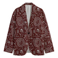 Red And White Warli Tribal Print Men's Blazer